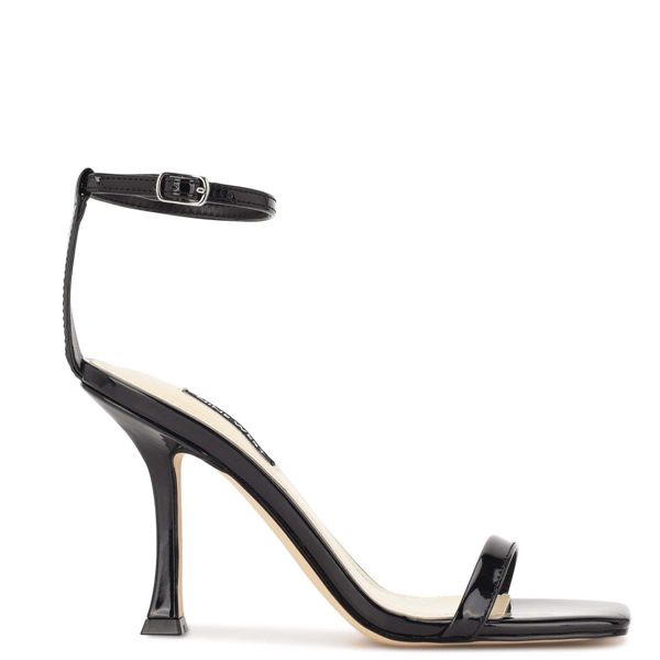Nine West Yess Ankle Strap Black Heeled Sandals | South Africa 67G80-5A92